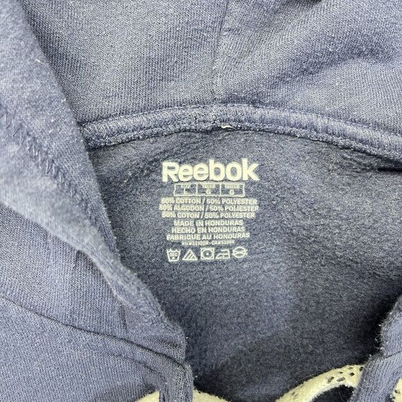 Edmonton Oilers Reebok Hoodie Mens Large L Blue Laced 3D Embroidered Logos - Picture 3 of 8